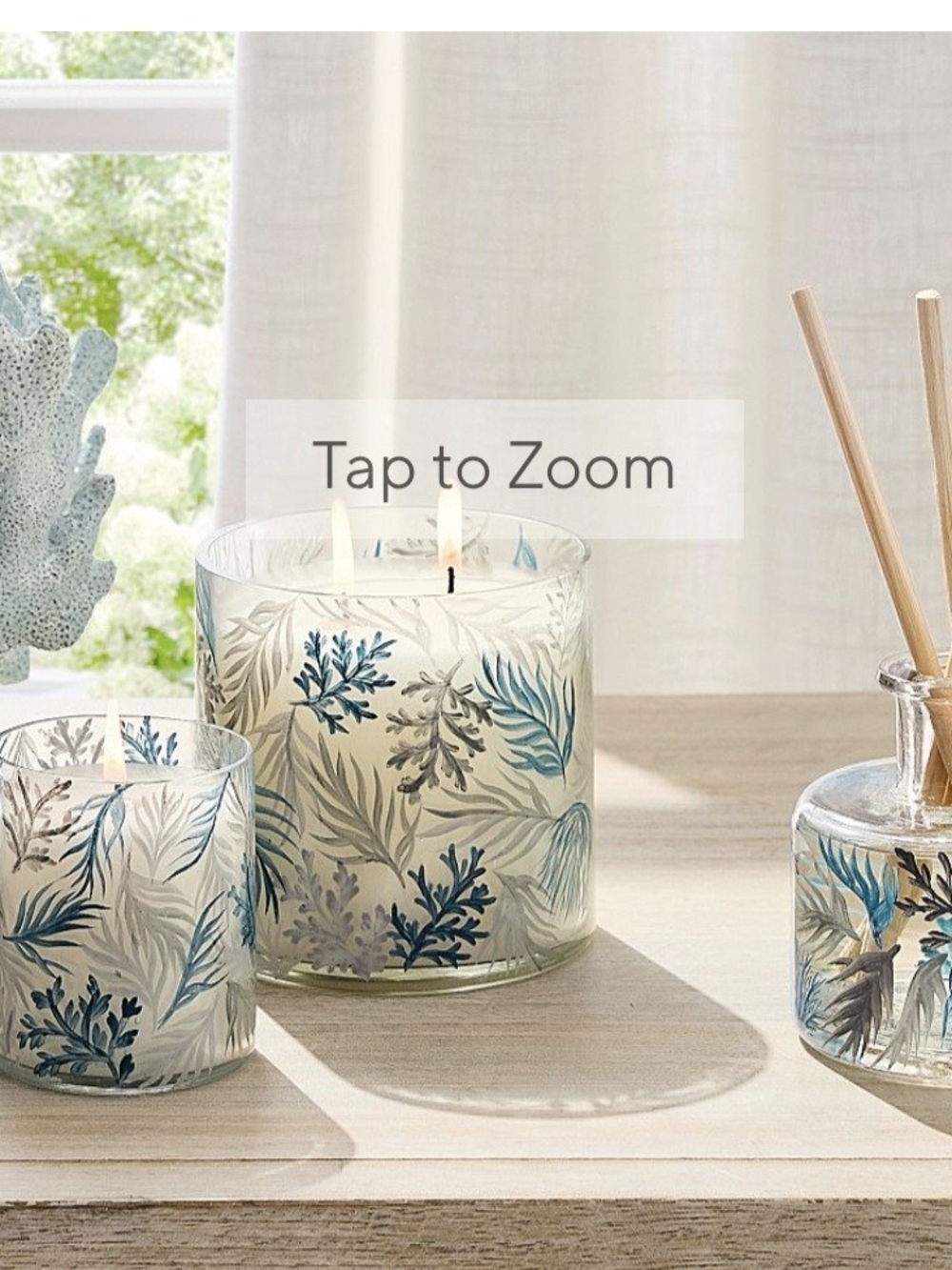Pottery Barn Hand Painted Coastal Scent Collection Candle Sea Salt & Driftwood